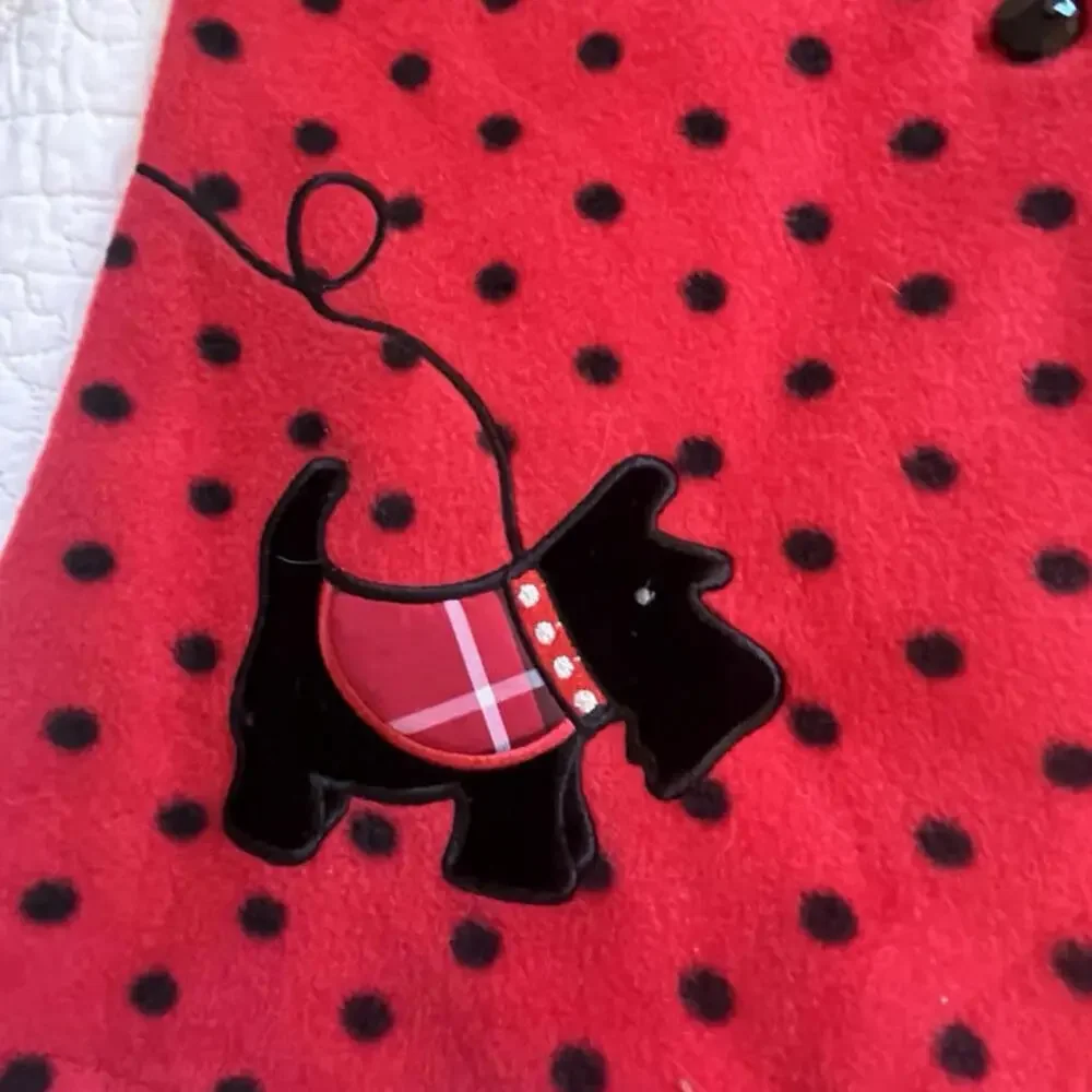 Blueberi Boulevard Girls Scotty Dog And Scotch Plaid Ribbon Red 3T Fleece Jacket
